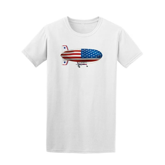 Airship With Canopy America Flag T-Shirt Men -Image by Shutterstock, Male Small