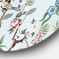thumbnail image 3 of Designart 'Birds and Peonies With Chinoiserie X' Traditional Circle Metal Wall Art 23x23 - Disc of 23, 3 of 5