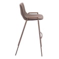 thumbnail image 2 of Desi Barstool Brown & Walnut Barstool, Modern Style, Plush and durable faux leather fabric, Steel, Indoor Bar, 2 of 12