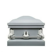 Overnight Caskets Spartan Silver Steel 20-Gauge Funeral Casket, Rectangular