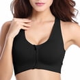thumbnail image 5 of TOPTIE Zipper Front Closure Sports Bra, Racerback Seamless Workout bra Gym Sportswear (Black + Grey + Nude), 5 of 6