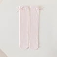 thumbnail image 3 of LckLvx Girls Knee High Socks Breathable Knit Calf Socks with Bow Kids School Uniform Wear, 3 of 6