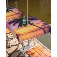 thumbnail image 2 of Fsddascl Summer Sunset Outdoor Tablecloth - 54x54 Inch Square Dining Table Cover, Ocean Seaside Sky Cloud Scenery Palm Tree Waterproof Outdoor Table Cloth with Umbrella Hole & Zipper for Patio, 2 of 7