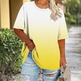thumbnail image 5 of Jalioing Plus Size T Shirt for Women Casual Loose Short Sleeve Round Neck Pullover Tee Fashion Gradient Summer Shirts Tops, 5 of 6