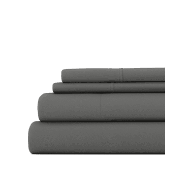 Wrinkle Resistant Super Soft Bed Sheets Set, Twin 3-Piece Solid in Gray by Comfort Canopy