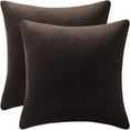 thumbnail image 1 of HAYANDecorative Pillow Cases 20x20 Chocolate Brown: 2 Pack Cozy Soft Velvet Square Throw Pillow Covers for Farmhouse Home Decor, 1 of 1