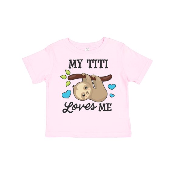Inktastic My Titi Loves Me with Sloth and Hearts Boys or Girls Toddler T-Shirt