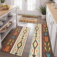 thumbnail image 2 of Ethnic Geometric Striped Pattern Kitchen Rugs Sets Of 3,Kitchen Runner Rugs Non Skid Washable,Decorative Kitchen Floor Mats for Kitchen,Sink,Laundry,17"x30"+ 17"x47" + 17"x59", 2 of 6