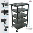 thumbnail image 3 of LUXOR BC50-B Structural Foam Plastic Utility Cart with Five Flat-Shelves Each with .25" Retaining Lip, 300 Lbs. Capacity, Black, 3 of 4