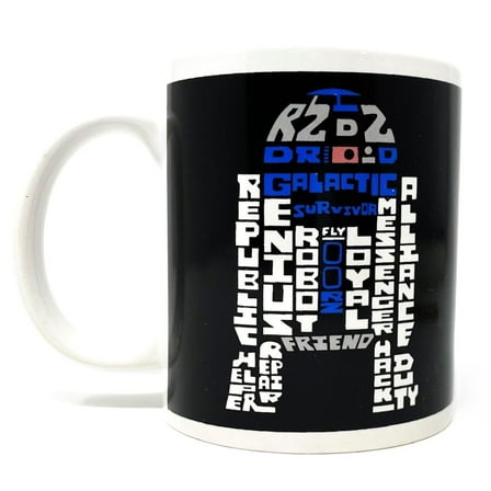 Star Wars R2D2 & Stormtrooper Black 10 oz. Ceramic Mug