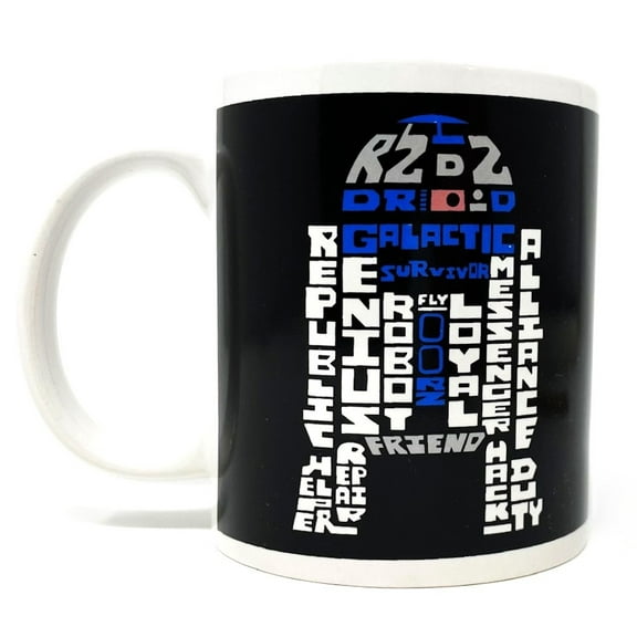 Star Wars R2D2 & Stormtrooper Black 10 oz. Ceramic Mug