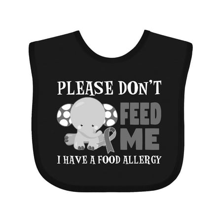 

Inktastic Please Dont Feed Me I Have a Food Allergy with Elephant and Ribbon Gift Baby Boy or Baby Girl Bib