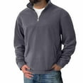 thumbnail image 2 of Under 10 dollars! 1/4 Zip Pullover Mens Workout Collared Oversized Sweatshirt Waffle Golf Pullover Sweater, 2 of 7