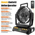 thumbnail image 6 of KANCOKIT Portable Camping Tent Fan with LED Light, 20000mAh Rechargeable Camping Lantern Fan USB Desk Fan Remote Control for Indoor Outdoor, Black, 6 of 8
