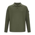 thumbnail image 3 of Men Clothing, Men's Long Sleeve Polo Shirt Tactical Military Style Tees Moisture Wicking Comfy Tops with Shoulder Pockets, 3 of 5