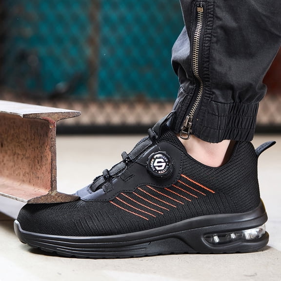 Vantalaria Steel Toe Shoes for Men Women Breathable Safety Work Footwear with Durable Soft Sole Comfortable Puncture-Resistant Sneakers for Industrial