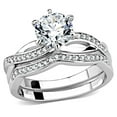 thumbnail image 1 of Alamode 3W1505-9 Women Rhodium Brass Ring with AAA Grade CZ in Clear - Size 9, 1 of 1