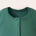 thumbnail image 6 of Ulanda Baby Boy Button Down Shirt Newborn Solid Color Long Sleeve Romper Bodysuit (Dark Green, 6-12 Months), 6 of 6