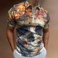 thumbnail image 2 of Sunflower Skull (3) Men Zipper T-shirt Summer Casual Short Sleeve T-shirt Top, 2 of 7