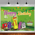 Numberblocks Happy Birthday Backdrop Banner Sign Poster Colorful