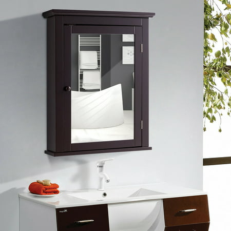 Gymax Bathroom Mirror Cabinet Wall, Wall Mounted Vanity Mirror With Storage