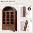 thumbnail image 5 of DTTRA 72.8" Tall Arched Kitchen Pantry Cabinet with 3 Glass Doors and 4 Drawers, Walnut, 5 of 8