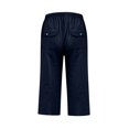 thumbnail image 6 of Kaemgyyd Womens Plus Size Capris Lounge Drawstring Cotton Linen Bermuda Shorts Flowy Wide Leg Beach Vaction Cropped Trousers, 6 of 6