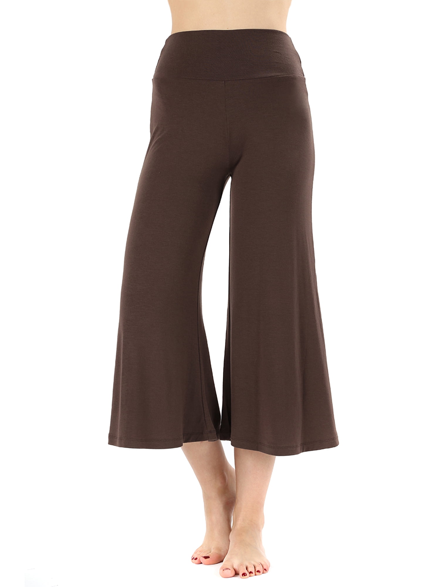 Womens Knit Capri Culottes Gaucho Wide Leg Pants  - Walmart.com