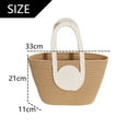 thumbnail image 2 of Women Cotton Large Tote Bag Beach Handbag Summer Woven Handmade Travel Purse - style3;, 2 of 6