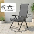 thumbnail image 3 of Outsunny Chaises de Patio Pliantes, Fauteuil Inclinable d'Extérieur avec Repose-Pieds, Gris Foncé, 3 of 10