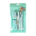 thumbnail image 2 of 6 Piece Cute Stationery Set, Students Supplies Kit with Correction Tape, Cutter, Highlighter, Gel Pen, Pen & Eraser, Aesthetic Writing Tools for Students Use, Blue, 2 of 4