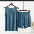 thumbnail image 2 of cfhntfmh Summer Cotton Modal Pajama Set for Women Plus Size Soft Lounge Shorts with Tank Top Sleeveless Sleepwear for Lounge, 2 of 7
