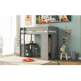 thumbnail image 4 of CoSoTower Wood Twin Size Loft Bed with Wardrobes and 2-Drawer Desk with Cabinet, Gray, 4 of 9