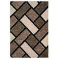 thumbnail image 3 of Modern 5D Shaggy Abstract Geometric Rug for Living Room Bedroom Design 6419 (5x7 (5'2"x7'5"),Beige), 3 of 7