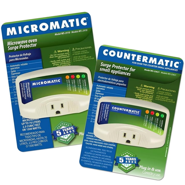 Combo de Protectores Contra Sobretensiones Refrigmatic Para Microondas y Electrodomésticos de Cocina