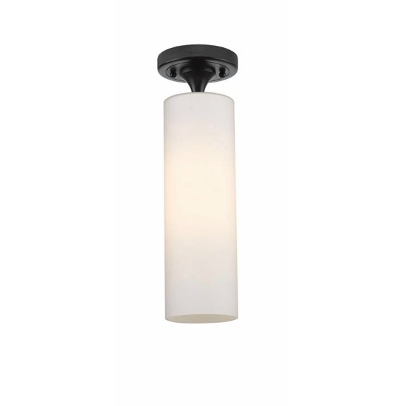 Innovations Lighting Crown Point - 1 Light 12" Flush Mount Matte White/Matte Black