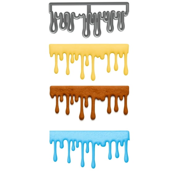 Dripping Shape Fondant Cookie Cutter 6x2.52" for Fondant Baking Clay Gifts