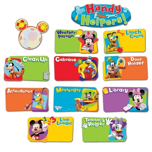 Eureka Mini Bulletin Board Set, Clubhouse, with Handy Helper Sign, Multicolor, 16 Count