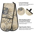 thumbnail image 4 of Dailycode Double Sided Oven Mitt with Loop Heat Resistant Kitchen Long Potholders 7" x 35" Noble Line Rose, 4 of 6