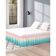 thumbnail image 5 of Pink Teal Ombre Wrap Around Bed Skirts for Queen Bed 18" Drop,Bed Skirt with Adjustable Elastic Belt Dust Ruffle Bed Valance for Bedroom Hotel Modern Abstract Art Gradient Aesthetics Bed Frame Cover, 5 of 7