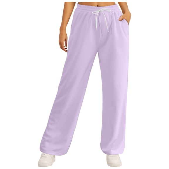 WENWU Women Pants Business Casual Pants for Women Light Purple Work Pants Women Comfy Pants Wide Leg Cargo Pants for Women with Pockets Women Fall Pants