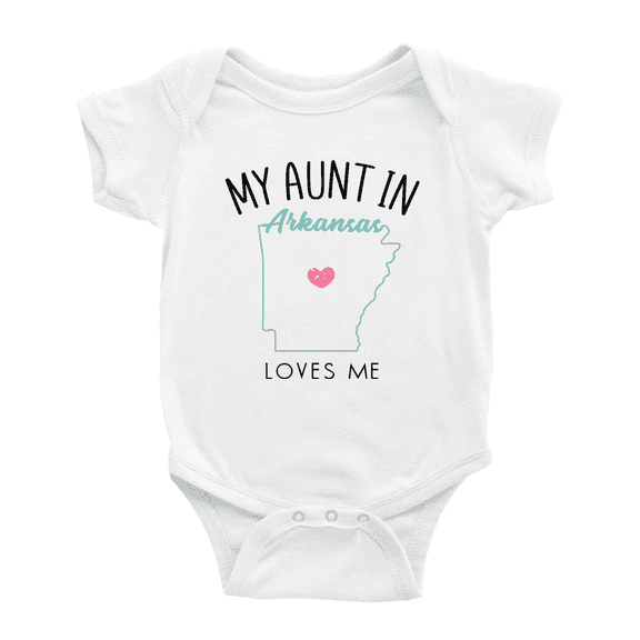 My Aunt In Arkansas Loves Me Baby Short Sleeve Romper Bodysuits 6-12 Months
