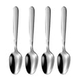thumbnail image 1 of Juego de cucharas de cena de cubiertos de 4 piezas, juego de cucharas de acero inoxidable para comer sopa, cucharas de Metal para uso diario, 1 of 5