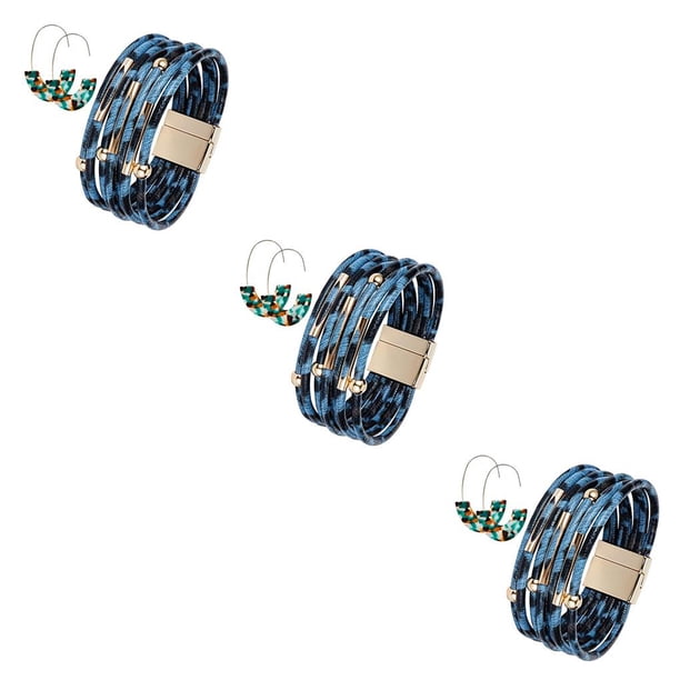 Pulseras y pendientes Jumpingount Estampado de leopardo Acrílico Estilo vintage