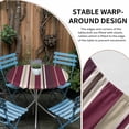 thumbnail image 5 of Rose Red Purple Stripes Fitted Tablecloth with Elastic Edged, Round Table Cloth for Dining Table, Farmhouse Colorful Abstract Lines Waterproof Oil Proof Table Cover for Indoor Outdoor 55"-60", 5 of 8