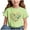 Green, variant on Summer Tops for Girls Print Heart Crew Neck Short Sleeve School Uniform Knit Pullover for Boys Girls 3 to 15 Years Daily Outfit