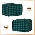 thumbnail image 3 of Goofa Teal On Black Plaid Print Toaster Cover 4 Slice, Four Slice Bread Machine Cover Quilted Toaster Covers Bread Maker Cover Kitchen Appliance Cover, 3 of 7