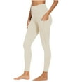 thumbnail image 2 of Kinrui Workout Leggings with Pockets for Women High Waist Yoga Pants 23"/25"/28" Cream Soft Lightweight Athletic Gym Tights Beige,XL, 2 of 7