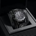 thumbnail image 3 of Reloj de pulsera jinwen para hombre pulsera de Cuero negro, 3 of 8
