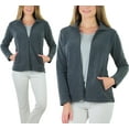 thumbnail image 5 of ToBeInStyle Women's High Collar Polar Fleece Long Sleeve Jacket - Charcoal - Medium, 5 of 7